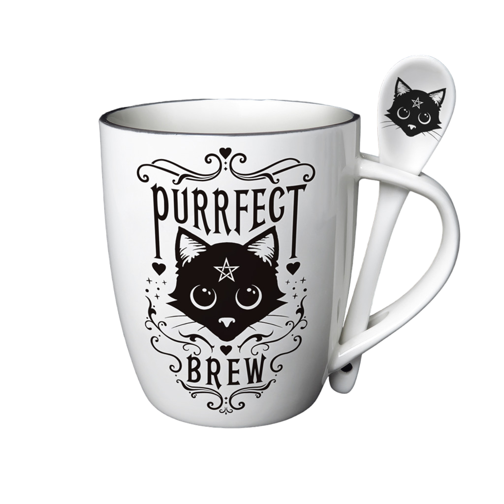 Purrfect Brew Mug and Spoon Set
