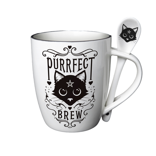 Purrfect Brew Mug and Spoon Set