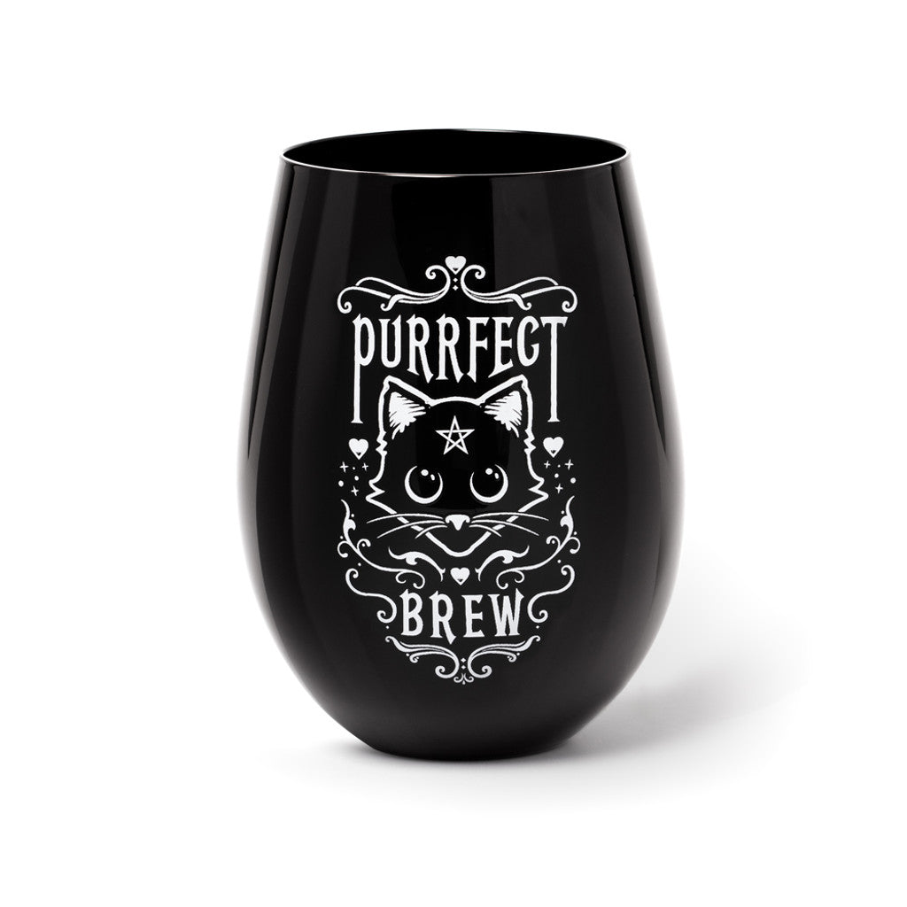 Purrfect Brew Wine Glass