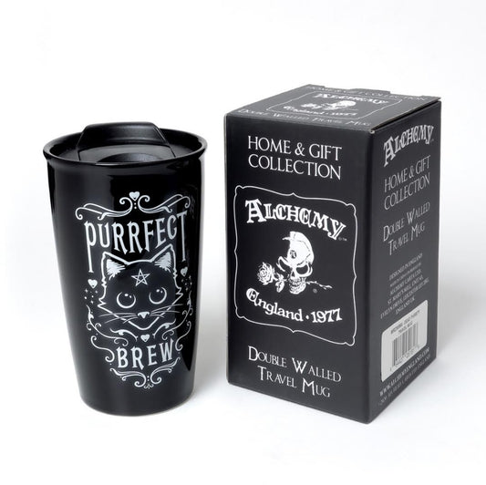 Purrfect Brew Double Walled Travel Mug