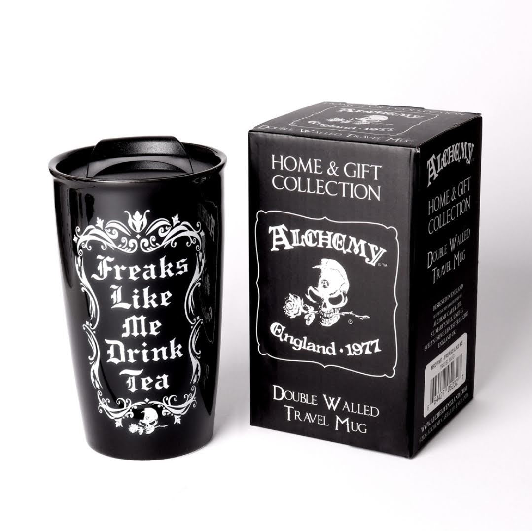 Freaks Like Me Drink Tea Double Walled Travel Mug